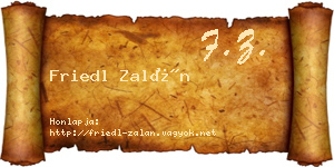 Friedl Zalán névjegykártya